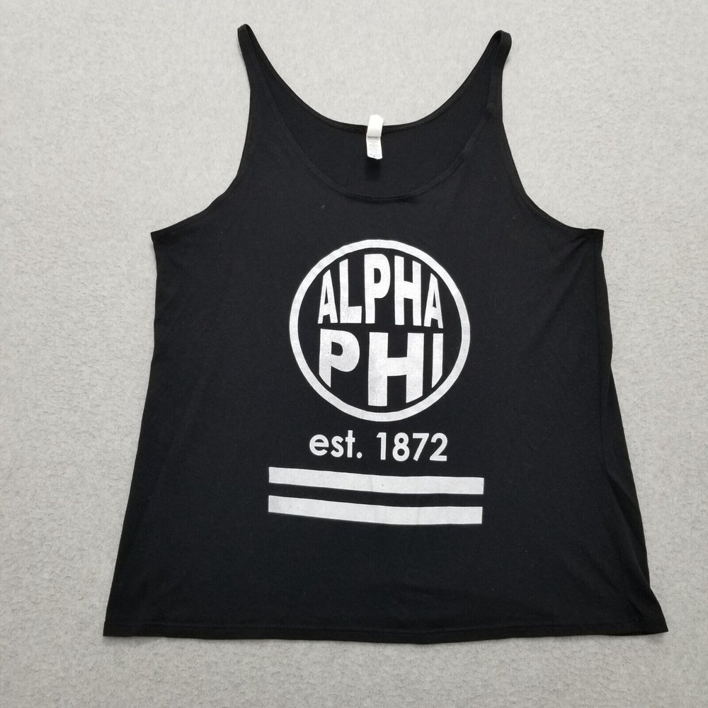 Bella Shirt Womens Medium Black Tank Top Sleeveless Alpha Phi